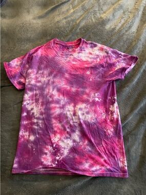Tie-Dye Crewneck T-Shirt - Pink & Purple